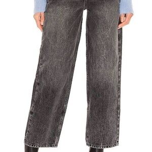 Free People Frank Dad Jean, Straight Leg Washed Black Jeans